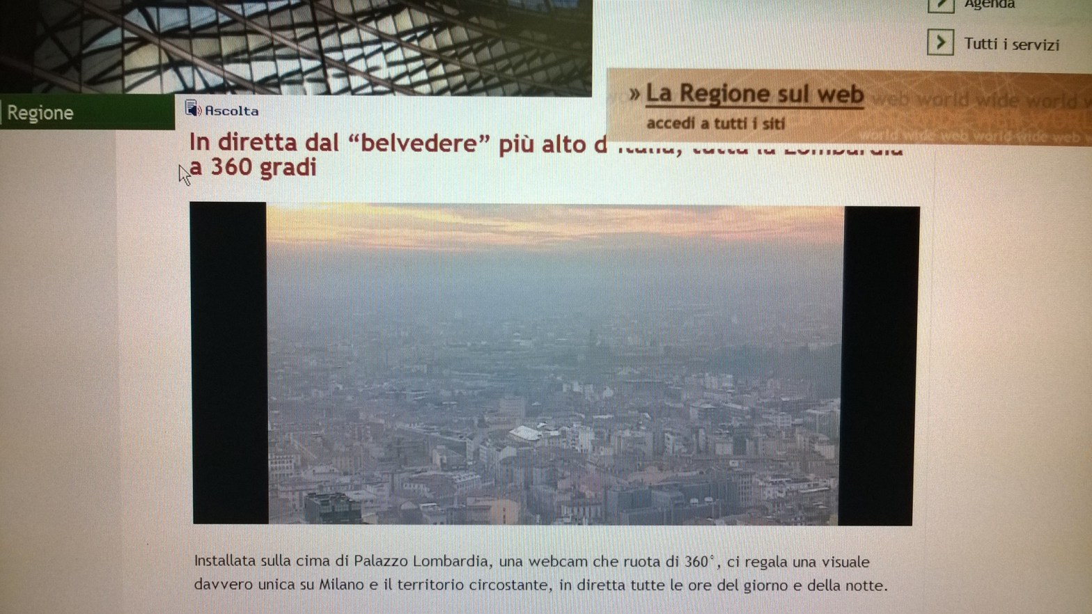 Palazzo Lombardia, la webcam